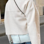 Stand-up collar short loose wool coat