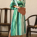 Ombre Sleeveless V-Neck Dress