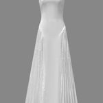 A-Line Loose Pleated Solid Color V-Neck Maxi Dresses