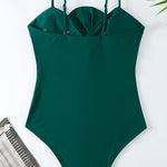 Margovil Bow Front One-piece Swimsuit and Printed Wrap Cover Up Skirt Set