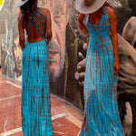 Margovil Criss Cross Open Back Tie Dye Maxi Dress(6 Colors Available)