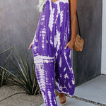 Margovil Scoop Neck Pocketed Tie Dye Wide Leg Cami Jumpsuit