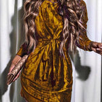 Margovil NYE Long Sleeves Velvet Dress(in 4 Colors)