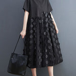 Original Casual Loose Polka-Dot Split-Joint Midi Shirt Dress