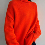 Turtleneck Drop Shoulder Slouchy Knitting Sweater