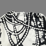 A-Line Capelet Contrast Color Printed Mock Neck Maxi Dresses