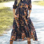 Floral-print Cotton Midi Dress