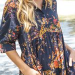 Floral-print Cotton Midi Dress