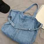 Casual Denim Split-Joint Solid Color Bags Accessories