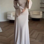 Elegant Tie-waist Knitted Dress