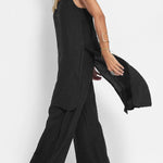 Women Casual Linen Strappy Two Set Suits
