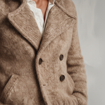 Men's Classic Retro Tough Style Double-breasted Lapel Knitted Cardigan