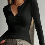 Margovil Buttons Long Sleeves Slim Fit Bottoming Henry Shirt