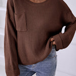 Pocket Oversized Knitted Pullover Sweater