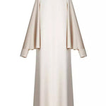 Batwing Sleeves Solid Color Split-Front Maxi Dresses