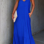 KIMONIE Pocket Plain Maxi Dress