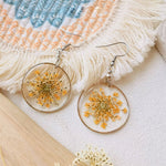 Forget Me Not Queen AnneLace Resin Pressed Flower Earrings