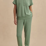 Sheridan Half-Zip Neck Short Sleeve Sweatshirt and Elastic Waist Pocket Jogger Set