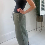 Street Style Drawstring Elastic Waist Pocketed Cargo Pants