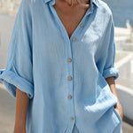 Women'S Casual Shirt And Shorts Set