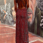 Margovil Criss Cross Open Back Tie Dye Maxi Dress