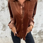 Chest Pocket Velvet Shirt
