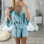 Margovil Tie Dye Wrap Front Rompers