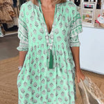 Modena™ | Casual Printed V-neck Half Sleeve Dress