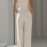 Margovil Round Neck Sleeveless High Waist Wide Leg Jumpsuit