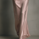 Elegant Women's Pink Acetate Satin Camisole And Skirt Set