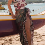 Cover-up Printed Wrap Midi Skirt