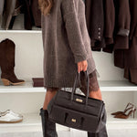 Turtleneck Drop Shoulder Casual Pullover Sweater