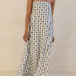 Margovil Strapless Color Block Loose Fit Maxi Dress