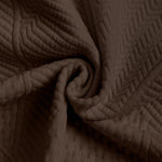 Geometric jacquard round neck short sleeved T-shirt-COFFEE