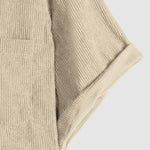 Men's Corduroy Half Button Short Sleeve POLO