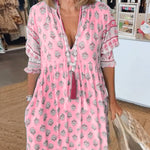 Modena™ | Casual Printed V-neck Half Sleeve Dress