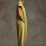 Casual Sports White Webbing Yellow-green Sleeveless Jumpsuit