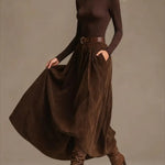 Lunori™ | Aveline Two-Piece Set (Turtleneck & Maxi Skirt)