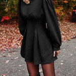 Margovil Ruched Waisted Swing Mini Dress(6 Colors Available)