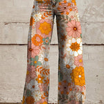 Margovil Vintage Floral Print Wide Leg Pants