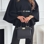 High-necked cape-style top