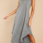 Casual loose V-neck sleeveless irregular dress
