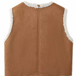 New fur-integrated lamb wool fashionable and versatile vest