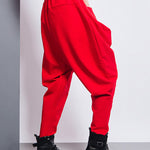 Casual Loose Split-Joint Solid Color High-Waisted Harem Pants