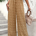 High Waist Jacquard Wide Leg Pants Casual Trousers
