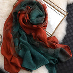 Original Floral Sun-Protection Silk Scarf