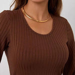 Long Sleeves Pleated Ruffled Solid Color Split-Joint Round-Neck Maxi Dresses