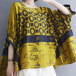 Original Printing Batwing Sleeve T-Shirts Tops