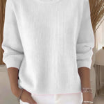 Women's Retro Solid Color Comfortable Print Turtleneck Knit Top