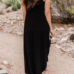 Off-Shoulder Casual Comfort Halter Neck Long Pocket Dress